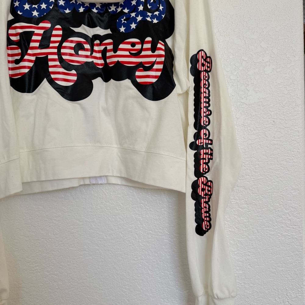 White Salty Honey Patriotic Zip-Up Hoodie - Picture 7 of 10